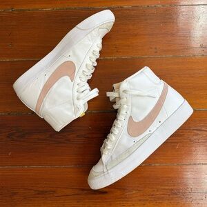 Nike Women’s Blazer Mid '77 White Pink Oxford Leather Athletic Sneakers 9.5 ❤️🍄